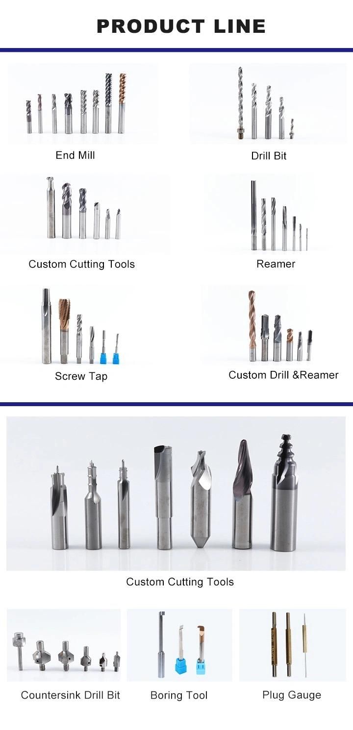 HRC 55 Solid Carbide 3 Flutes Drill Reamer for Processing Aluminium Alloy