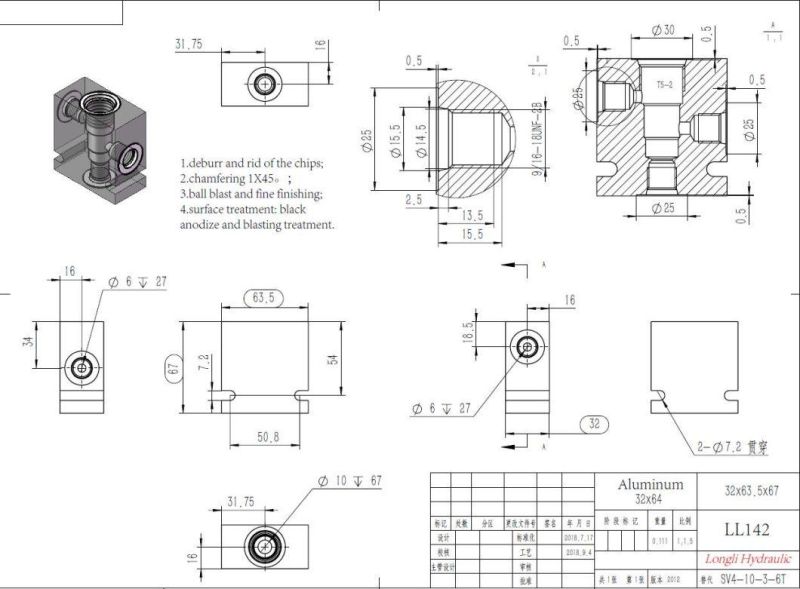 LL142 Aluminum Manifold Lifting Block