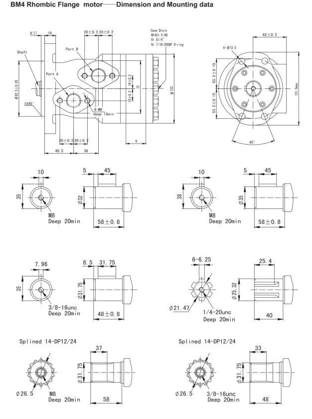 Bmr Bmt BMS Orbital Hydraulic Piston Motor Low Speed Motor for Agricultural Machinery