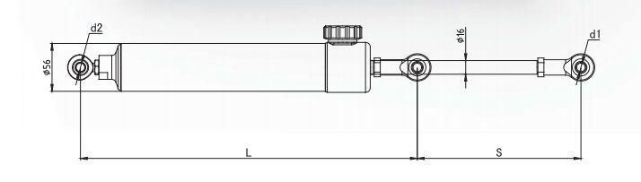 Aluminium Adjustable Rebound Damping Hydraulic Cylinder for Fitness Equipment