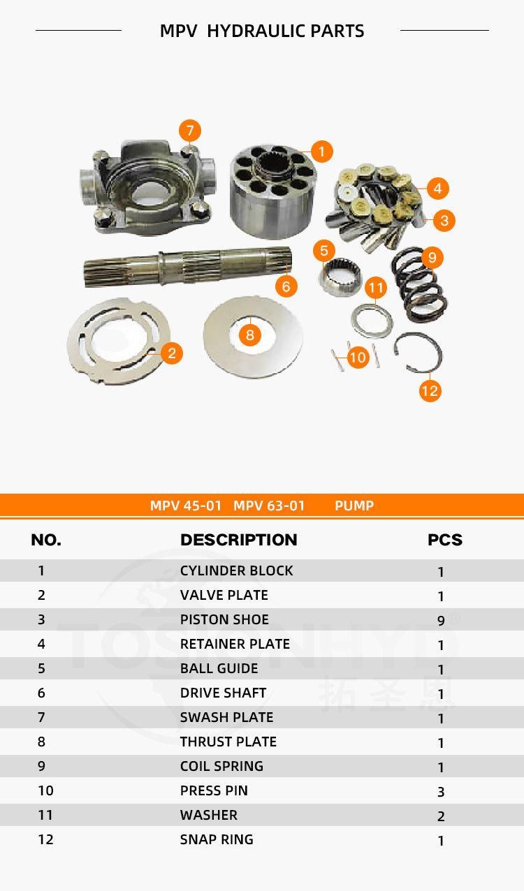 MPV45-01 MPV63-01 MPV 45-01 MPV 63-01 Hydraulic Pump Parts with Linde Spare Repair Kits