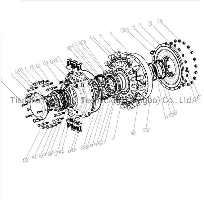 Tianshu Made Replace Hagglunds Ca140 80 Ca140 100 Ca140 120 Ca140 140 Radial Piston Hydraulic Motor