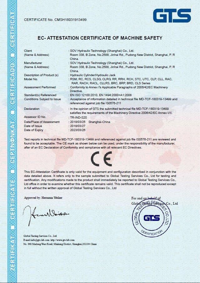 15 Ton Single Acting Hydraulic Cylinder (SOV-RC)