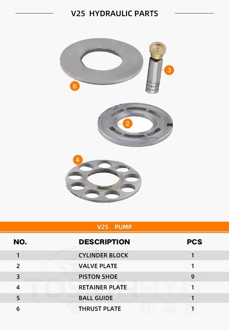 Kyb V25 Hydraulic Pump Parts with Kayaba Spare