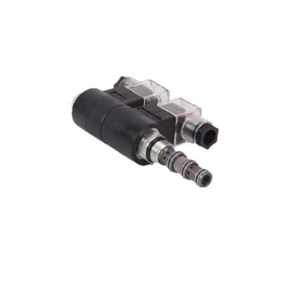 4-way, 3-position, closed center, solenoid-operated directional spool cartridge valve