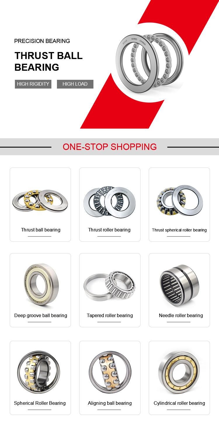 China Thrust Bearing Manufacturer Khrd 51100 51110 51115 51119 Thrust Ball Bearing 81100 81102 29344 29334e W33 Spherical Thrust Roller Bearing