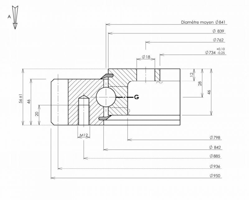 Slewing Ring Bearing Turntable Bearing External Gear 21 0841 01 Swing Bearing