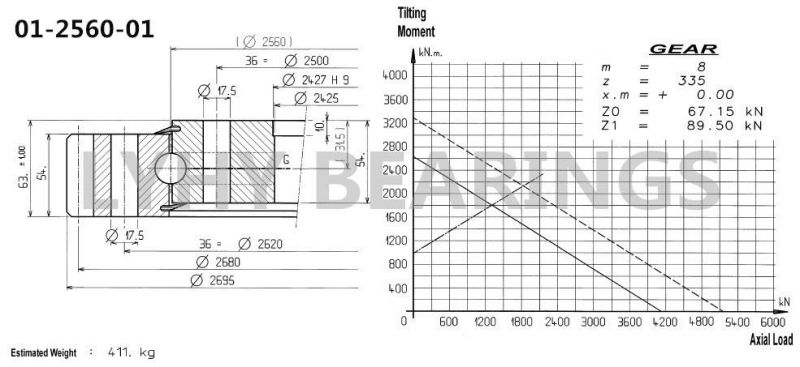 Suprior Manufacturer Lyhy Slewing Bearing Slewing Ring 01-2560-01