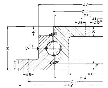 Ungeared Turntable Bearing 280.30.0900.013 Slewing Ring Bearing with Double Flanges