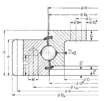 Slewing Ring Bearing with External Teeth 281.30.1300.013 Flanged Swing Bearing Turntable Bearing