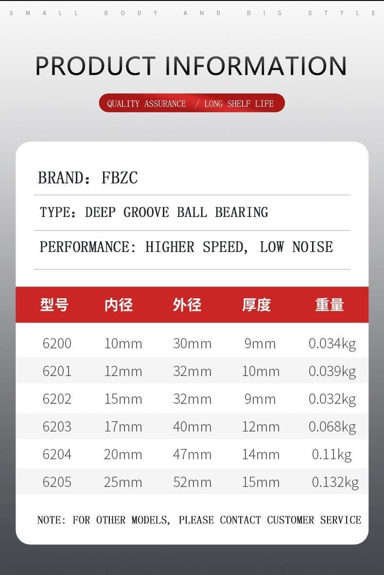 China Wholesale Deep Groove Ball Bearing 6305zz 6308 6300 Bearing