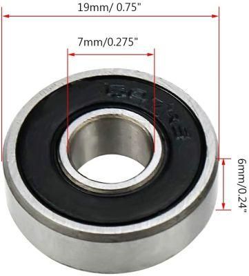 607RS Deep Groove Ball Bearing Single Sealed 7mm X 19mm X 6mm Chrome Steel Bearing