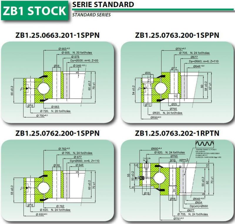 Slewing Ring Bearing with Internal Teeth for Packing Machine Zb1.25.0862.200-1sppn