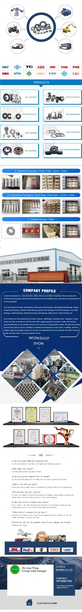Motorcylce Parts Gearbox Bearing Deep Groove Ball Bearings