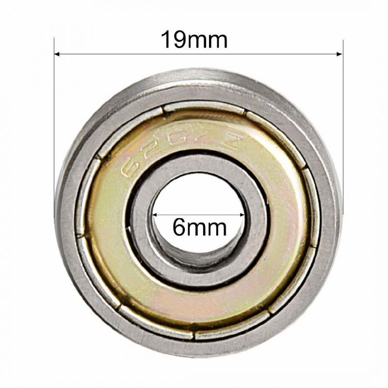 Miniature Deep Groove Ball Bearing 626zz Skateboard Bearing Dust Proof of Double Steel Cover Bearing for Fitness Equipment Electrical Motors etc