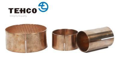 TEHCO Wrapped Bronze Bear Bushing Composed of CuSn8P with Diameter Oil Socket to Perserve Oil DIN1494 Agriculture Machine Bush.