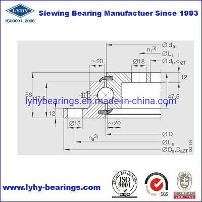 VLU Series Slewing Bearing Ball Bearing Lyhy Bearings VLU200744
