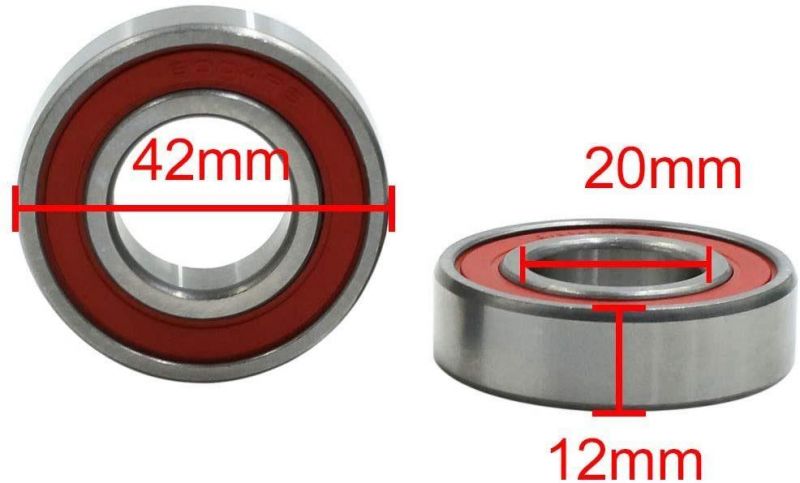 6004RS Bearings 6004 2RS Deep Groove Ball Bearings 20mm X42mm X12mm ABEC3 High Speed for Electric Motors, Wheels, DIY, Garden Machinery