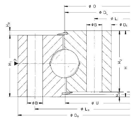 Turntable Bearing 060.25.0555.000.11.1504 Ball Bearing Ungeared Bearing Slewing Ring Bearing Without Gear Teeth Bearing Rotary Bearing