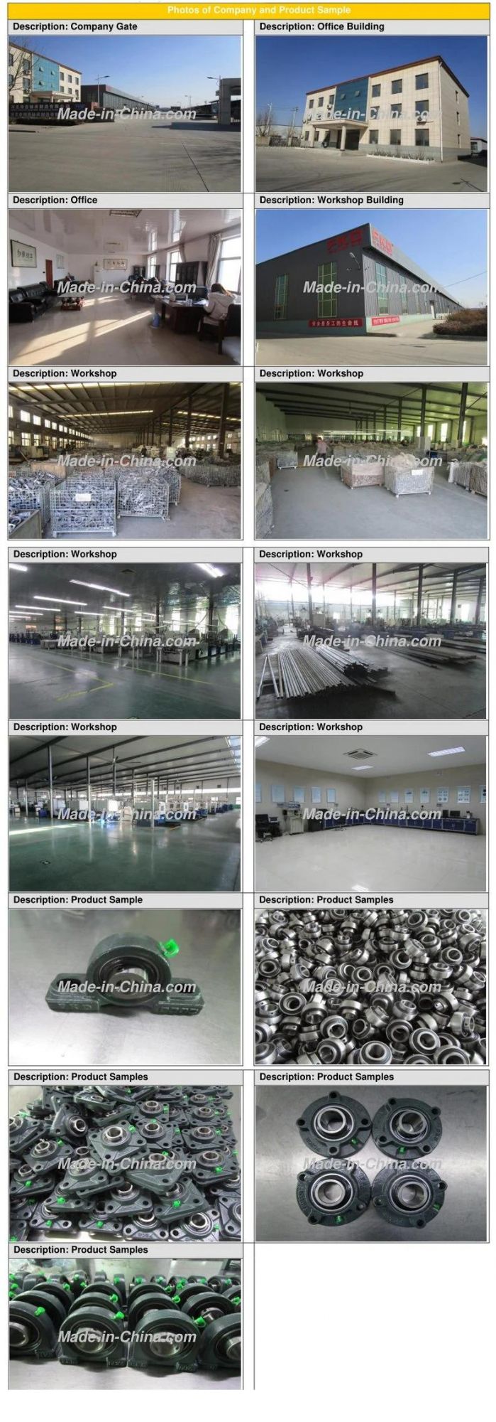 High Quality Grade Chrome Steel Pillow Block Bearings/ Ball Bearings/Taper Roller Bearing/Bearings (ISO certificate) /Insert Bearings (UC205 UC206 UC207)