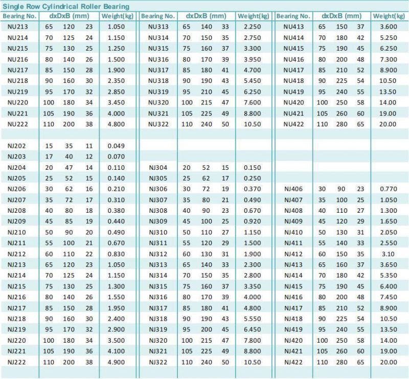 GIL Stainless Steel NU/NJ/NUP/N/NF Cylindrical Roller Bearings