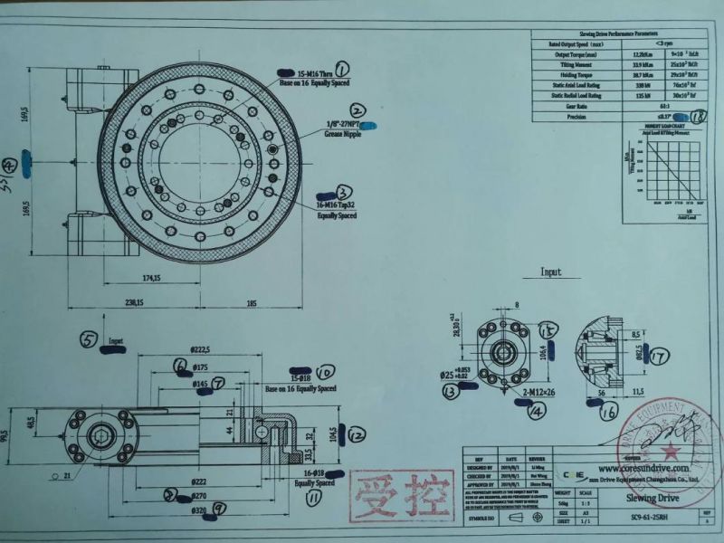 Wh12 Turntable Slewing Drive Slewing Bearing Aerial Platform