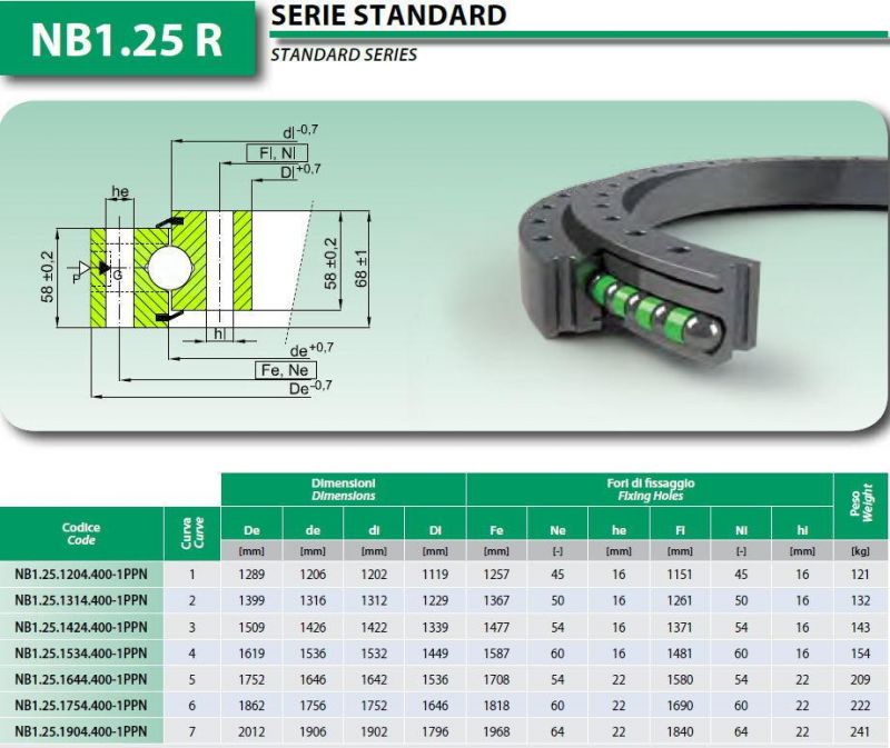Slewing Beairngs Ring Bearings for Crane Nb1.25.1754.400-1ppn