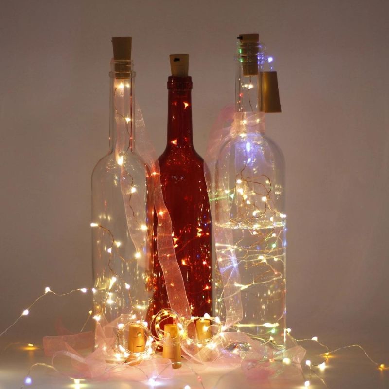 New Arrival Romantic LED Bottle Cork Light with Copper Wire String Light for Party Bar Christmas Decoration USB Rechargeable