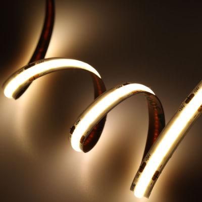24V Low Voltage DOT Free 320 LED Flexible COB LED Strip with CE Certification