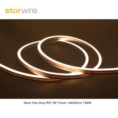 Side View 08*12mm Neon Flex Strip 140LEDs/M IP67