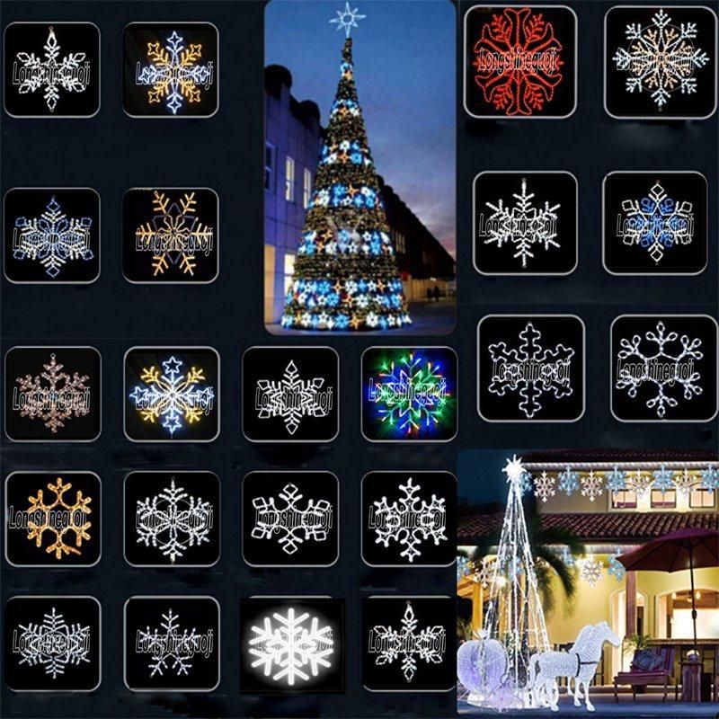 LED 16" Snowflake Blue Flashing Mounting Hanging Rope Motif Chritmas Light