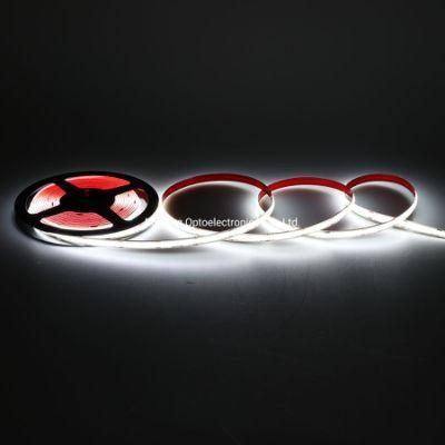 3 Years Warranty 8mm 12W/M High Brightness LED Ribbon Flexible DOT Free LED COB Strip Light