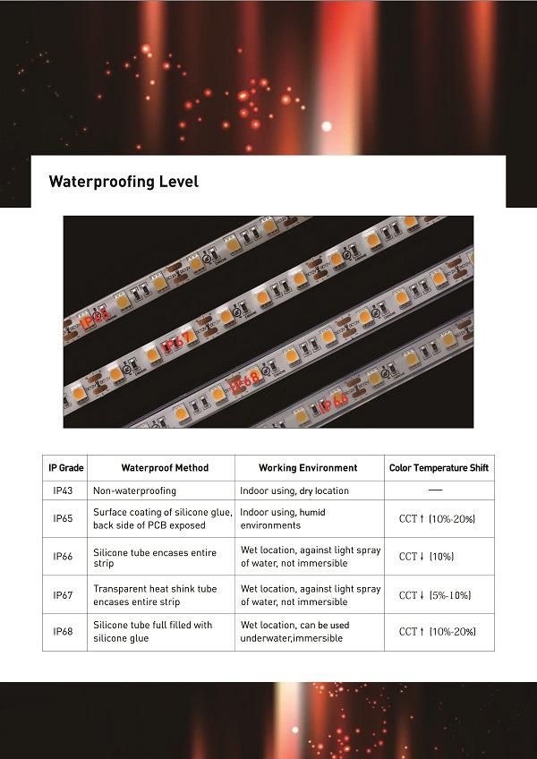 UL Ce SMD2835 23W 24V IP66 4000K RGBW Flexible LED Strip Light