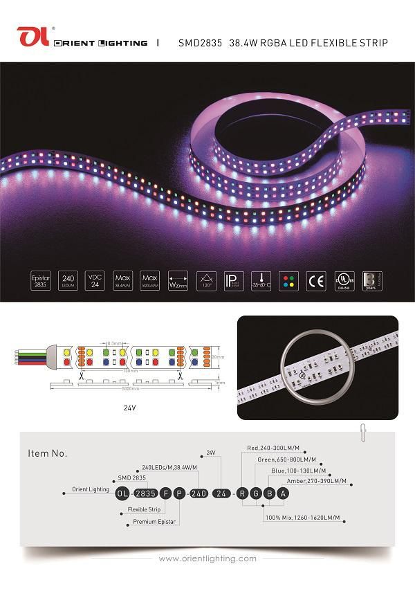 Epistar 2835 RGBA Flexible Waterproof LED Strip Light