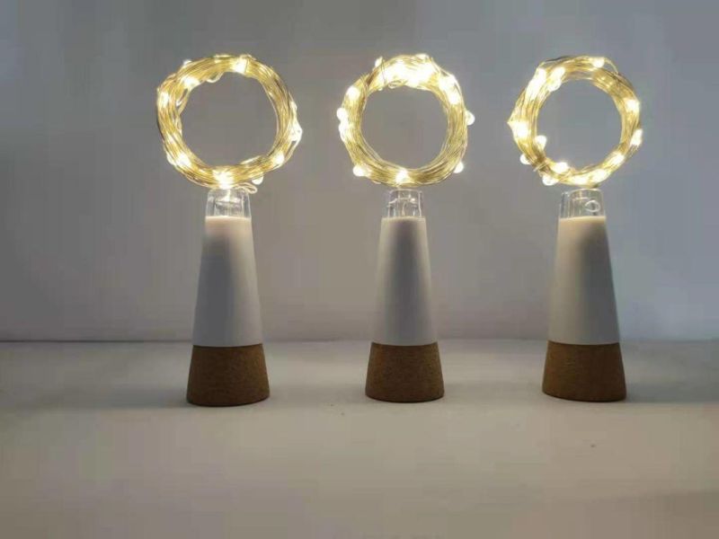 2m LED Wine Bottle Lights USB Cork String Light Battery Powered Garland Lighting with Multi-Color LED Light