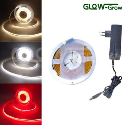 5mm 24V 4000K 380LEDs Nature White LED COB Strip Light for Room Decor