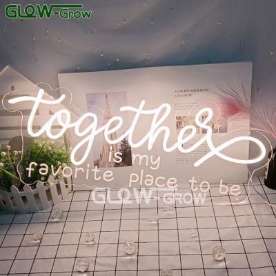 Warm White Together LED Neon Light Sign with 5V USB for Home Shop Party Decoration