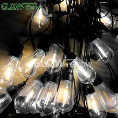 Shatterproof Clear Bulbs Christmas LED Festoon String Lights for Outdoor Indoor Home Patio Garden Party Wedding Holiday Valentine Decoration