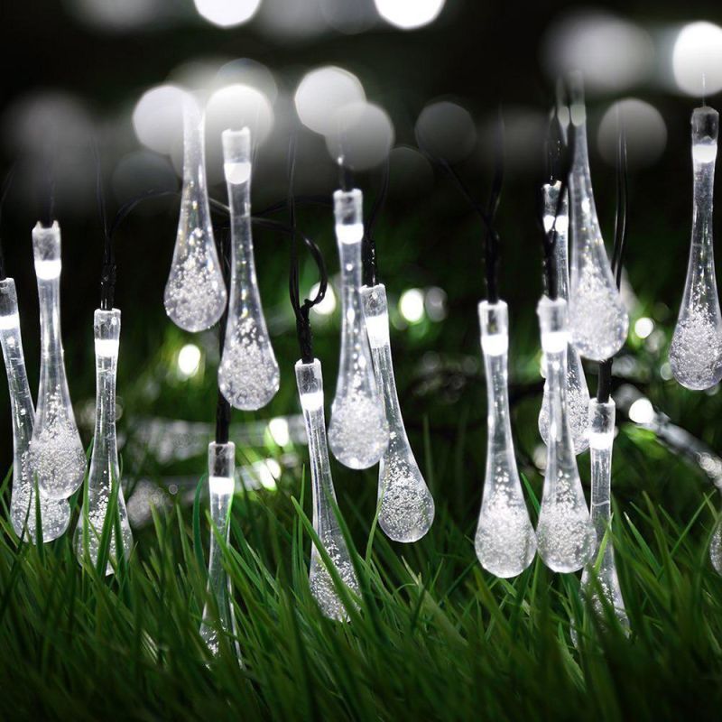 30/20/10 LEDs Garden Decoration Outdoor Water Drops Solar LED Lamp String Light