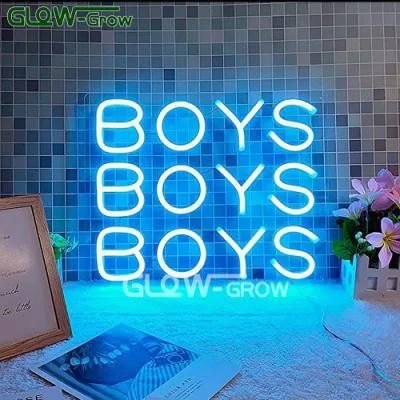 12V 42*31cm Blue Boys Letters LED Neon Light Sign with Dimmer Switch for Home Decoration