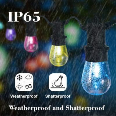 Colored Outdoor String Lights, 27FT RGB Patio Lights with Reomte Control