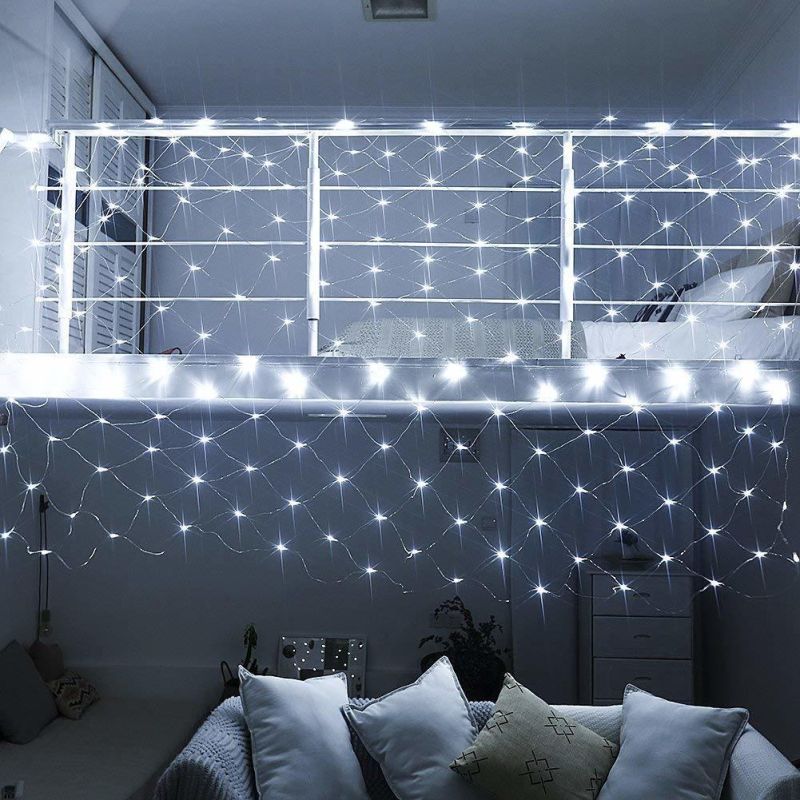 1.5X1.5m 3X2m White TV Backgroun Decorate Garden LED Net Mesh String Light