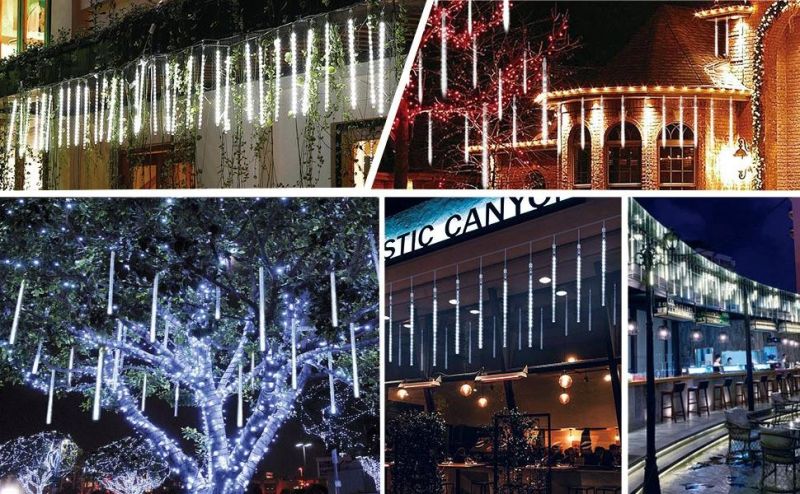 30/50cm Meteor Shower Rain LED String Lights Christmas Tree Decorations