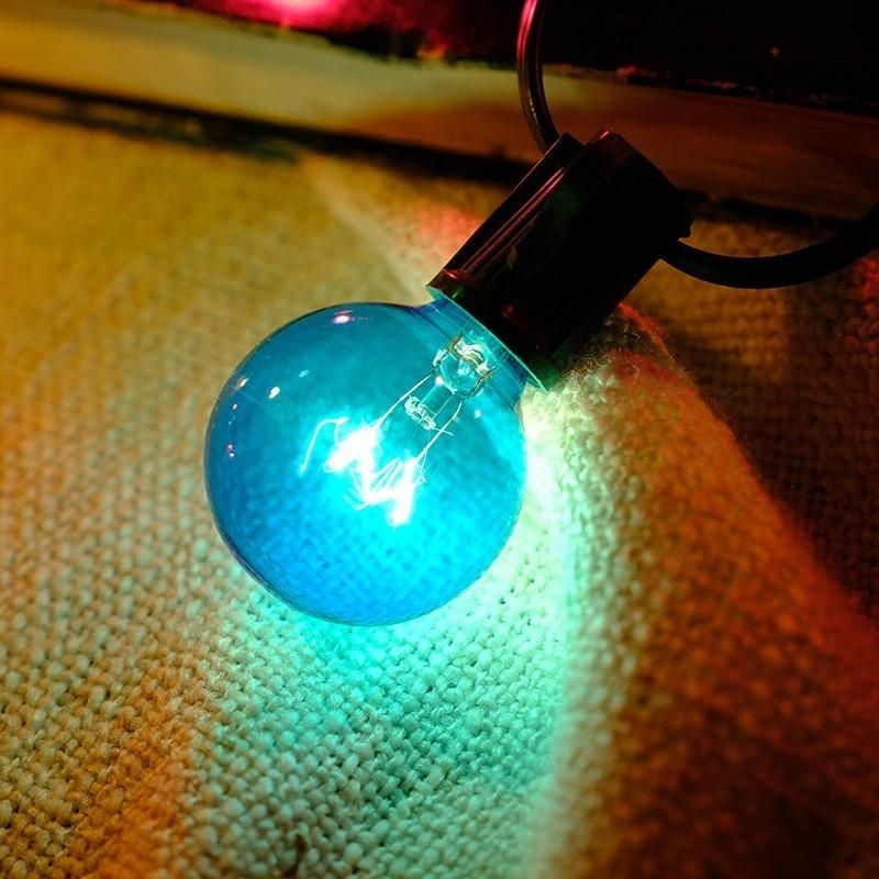 20 Lights Outdoor Electric G40 Multi Colored Edison Bulbs Christmas String Lights