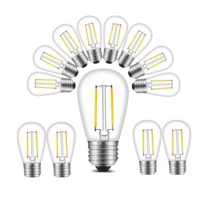 S14 2W LED Edison Light Bulbs E27 Waterproof Vintage LED Bulb for String Light Replacement