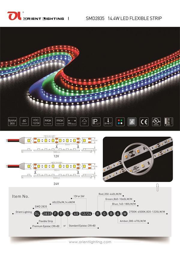 High Power UL Ce Certificate 2835 Flexible LED Strip Light