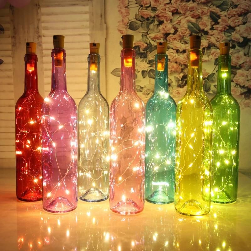 New Arrival Romantic LED Bottle Cork Light with Copper Wire String Light for Party Bar Christmas Decoration USB Rechargeable