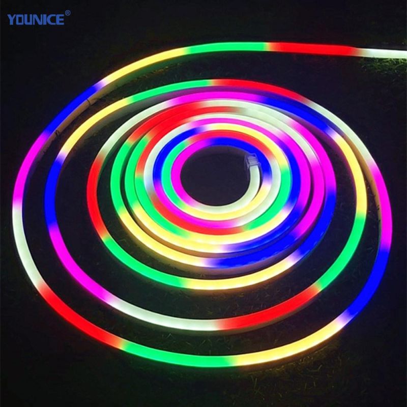 Color Chasing Spi 5050 RGB LED Neon Strip with Stable Signal for Showcase Lighting