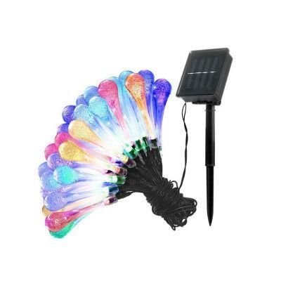 LED Outdoor Water Drops Solar Lamp String Lights for Christmas