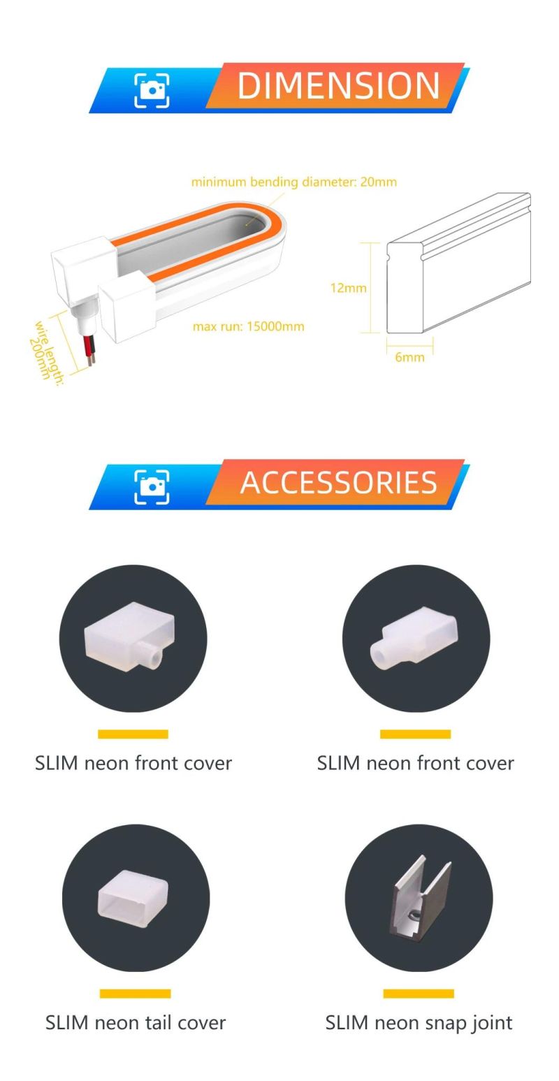 RoHS CE UL SMD2835 LED Neon Light Silicon 24V Flexible LED Light Strip Neon